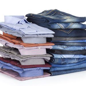 folded clothing after apparel rework