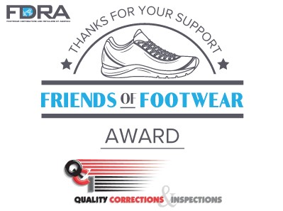 QCI recognized with Friends of Footwear award.