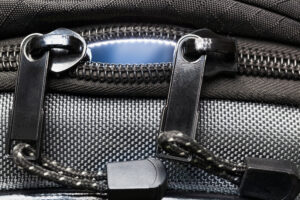 a close up of a zipper on a bag
