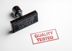 Rubber,Stamping,That,Says,'quality,Tested'.