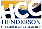 a logo for the henderson chamber of commerce